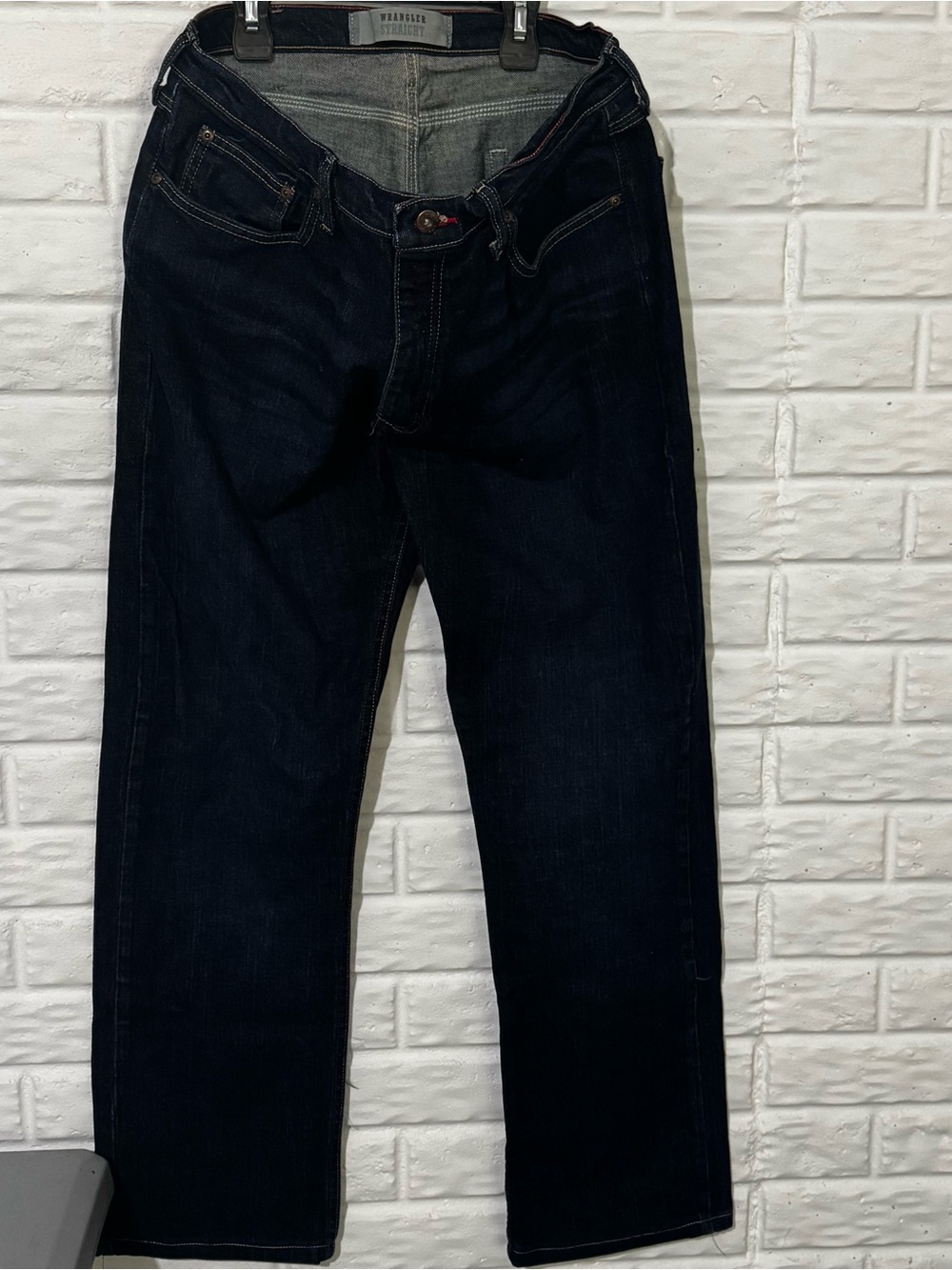 Wrangler Premium Jeans Men’s 36x32 Straight Fit Dark Wash Denim